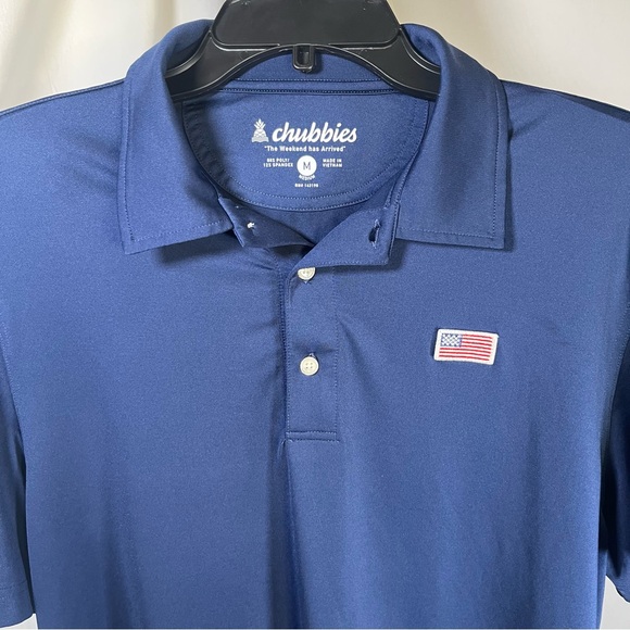 Chubbies Men's Out of the Blue Performance Polo Golf Shirt‎ American Flag Medium - Picture 3 of 8